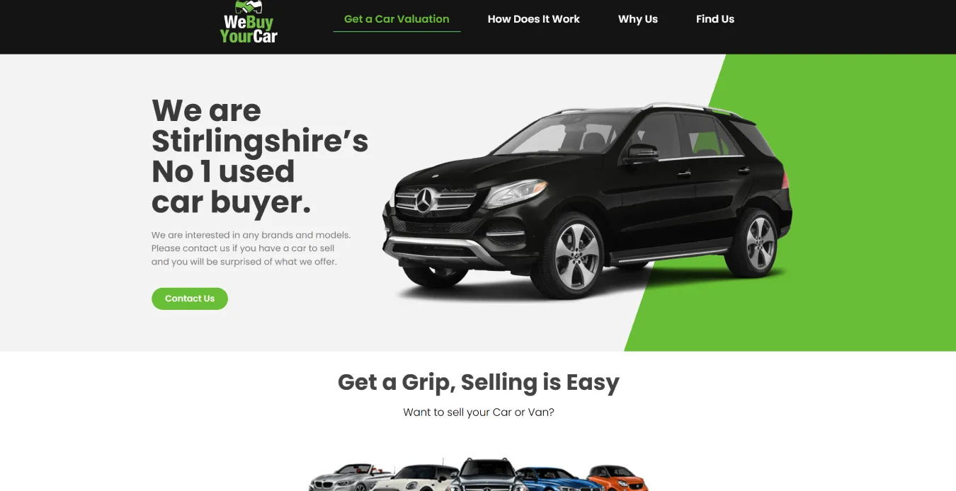 we buy your car website portfolio image